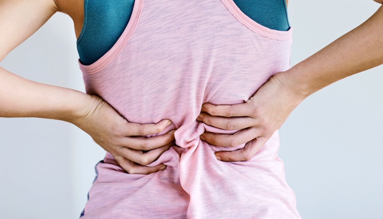 Back pain in the lower back of the back